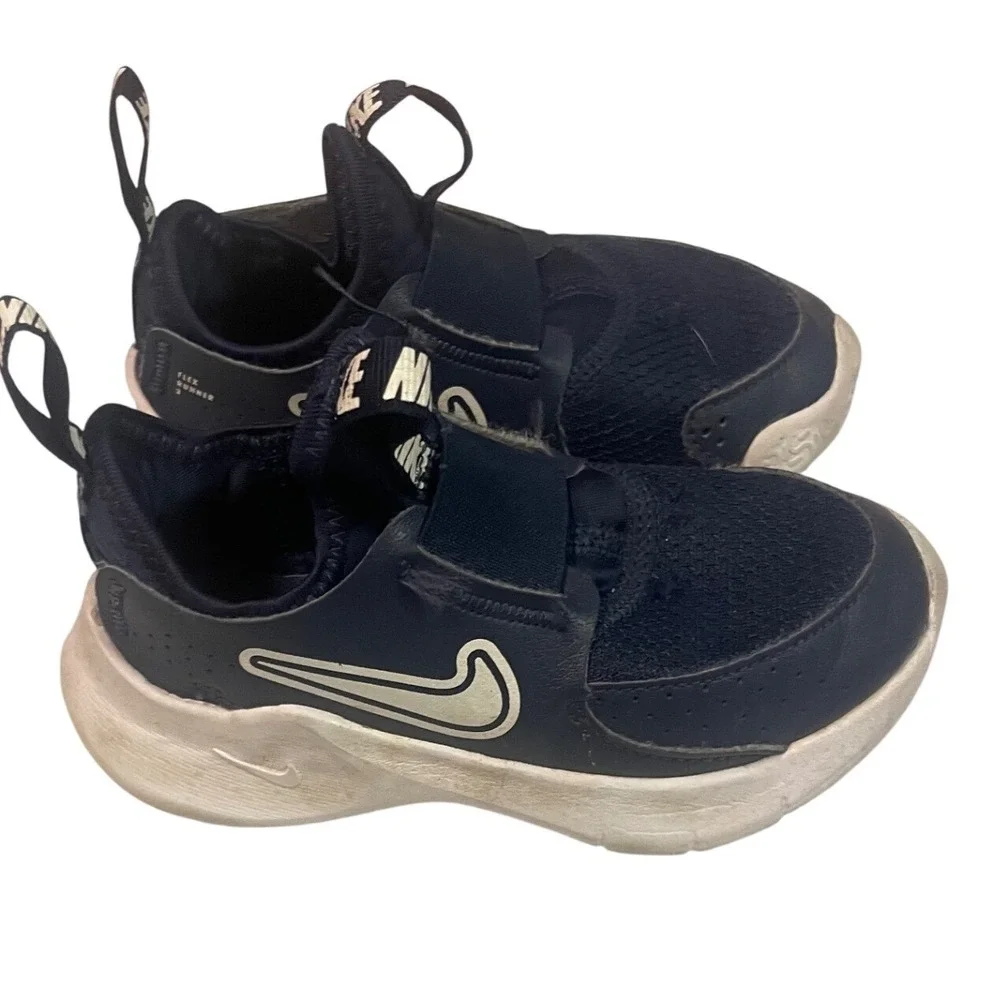 Nike‎ Flex Runner 3 Toddler Shoes Midnight Navy White FN1449-403 Size 9C casual